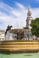 Fountain Trafalgar Square in central London