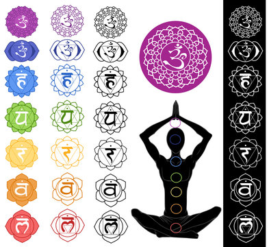 Meditating Woman with Chakra Tattoos Connecting to Cosmic Symbols | MUSE AI