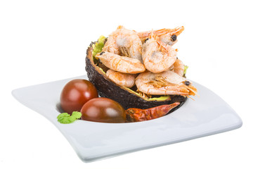 Prawn in avocado