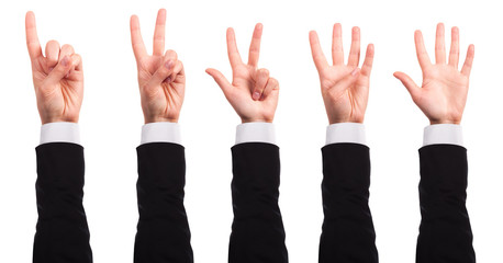 Obraz premium image of a Businessman's finger pointing