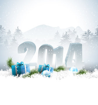 New Year 2014 greeting card