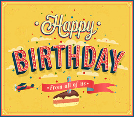 Happy birthday typographic design. - 58781510