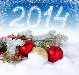 Christmas card with balls