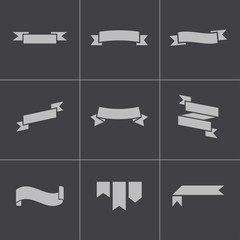 Vector black ribbon icons set