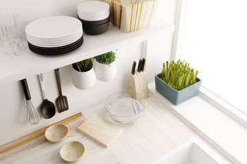 Fototapeta na wymiar Closeup of kitchen room design