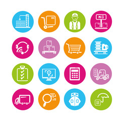 shipping icons set, logistic buttons