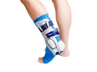 Man with broken leg