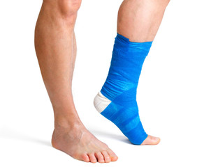 Man with broken leg