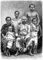 Fototapeta na wymiar Traditional Melanesian Family