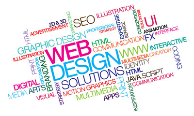 Obraz premium Web design colored word tag cloud template illustration