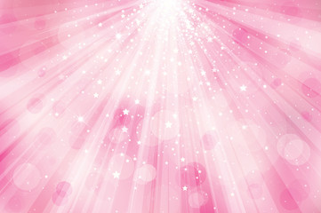 Vector glitter pink  background with rays of lights and stars. - 58787318