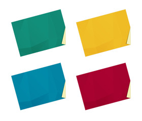 set of color templates with folded corner