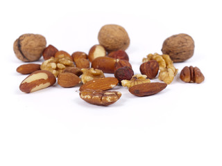 WIde variety of nuts with almonds, walnuts, pecan, a.o.