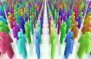 Fototapeta premium Illustration of group of colorful 3d figures