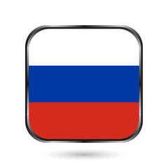 Fototapeta premium Russia flag button. The colors of the original.