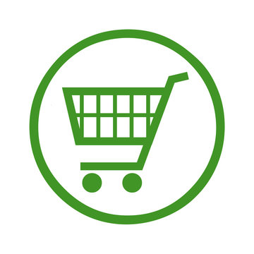 iws18 IconWebsiteSimple iws - english: green icon web symbol - shopping cart - German: Einkaufswagen Zeichen in gr&uuml;n - g89