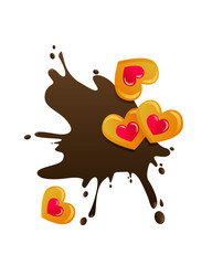 Cookies with chocolate splash