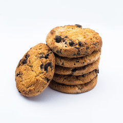 Extreme close-up image of chocolate chips cookies