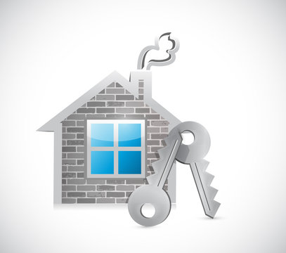 home and keys illustration design