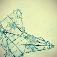 christmas star on the snow