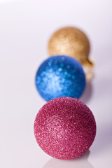 christmas ball ornament in golden blue and gold