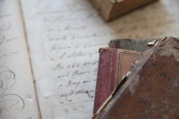 old books with 18th century handwriting