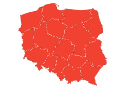 Fototapeta Administracyjna mapa Polski