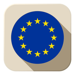 Europe Flag Button Icon Modern