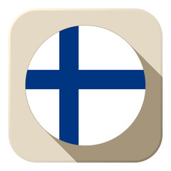 Fototapeta premium Finland Flag Button Icon Modern