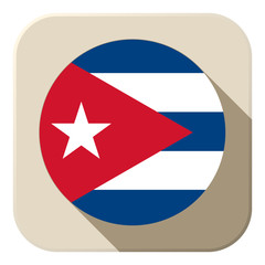 Cuba Flag Button Icon Modern