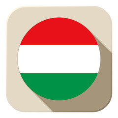 Hungary Flag Button Icon Modern