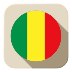 Mali Flag Button Icon Modern