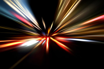 speed motion on night road