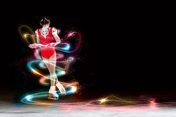 Little girl figure skating © Sergey Nivens
