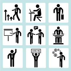 business management icons, business people set