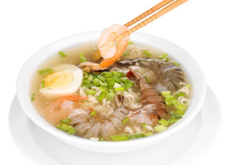 Chinese soup isolated on white