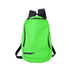 Green backpack isolated with path