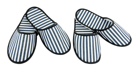Striped slippers isolated on white