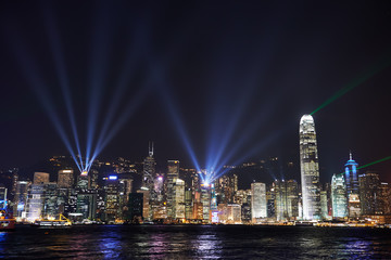 Night view on Hong Kong island