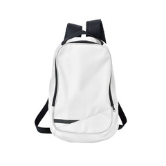 White backpack isolated with path - obrazy, fototapety, plakaty