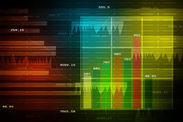 Stock Market Graph and Bar Chart