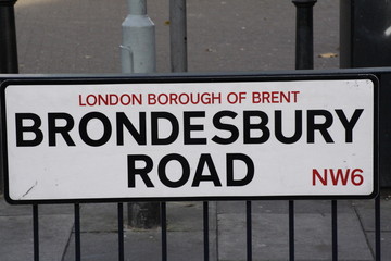 Brondesbury Road street sign a famous London Address