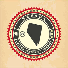 Vintage label-sticker cards of Nevada, vector illustration