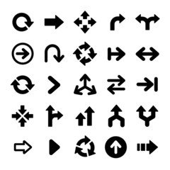 Set of black universal arrows.