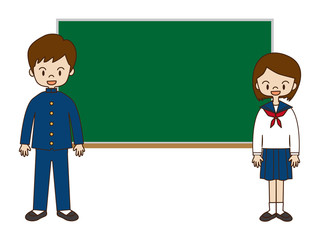 黒板と学生
