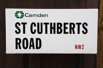 st Cuthberts Road street sign a famous London Address