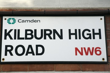 Kilburn High Road NW6  street sign a famous London Address