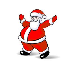 Santa Claus isolated on white. Vector Illustration.