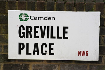 Greville Place street sign  a famous London Address