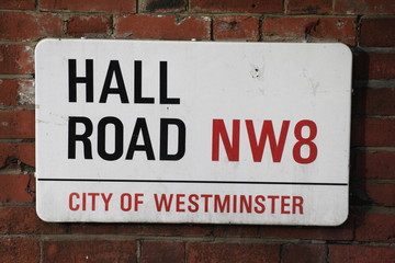 hall road street sign a famous london address